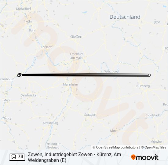73 Bus Line Map