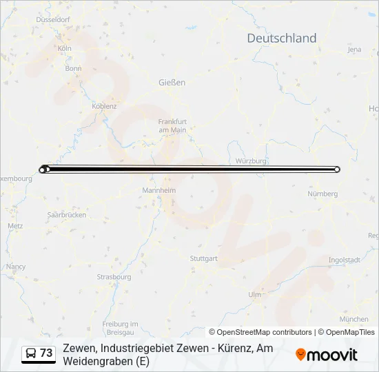 73 Bus Line Map