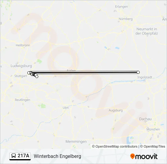 217A Bus Line Map