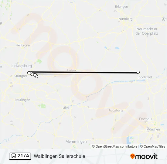 217A Bus Line Map