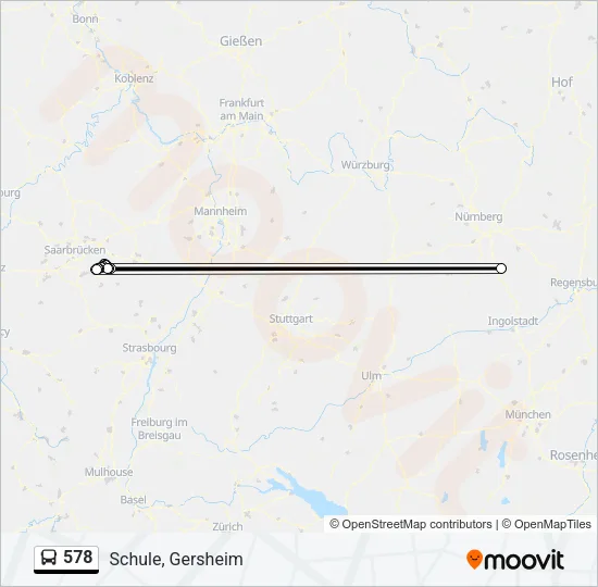578 Bus Line Map