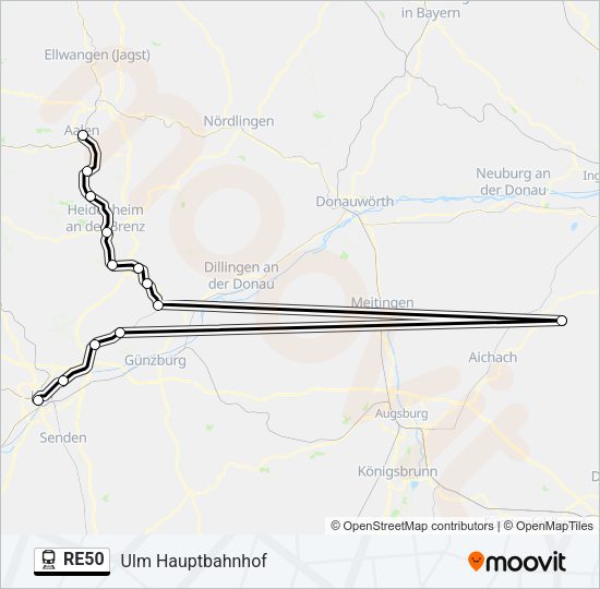 RE50 Train Line Map