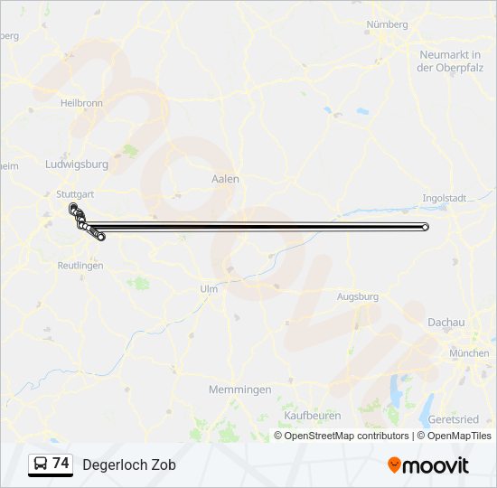 74 Bus Line Map