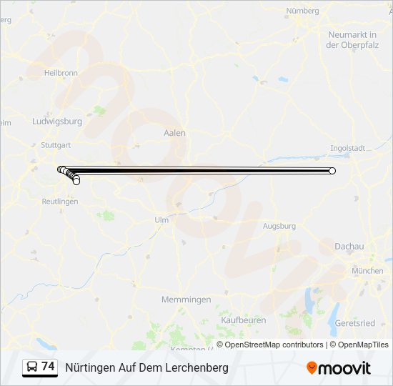 74 Bus Line Map