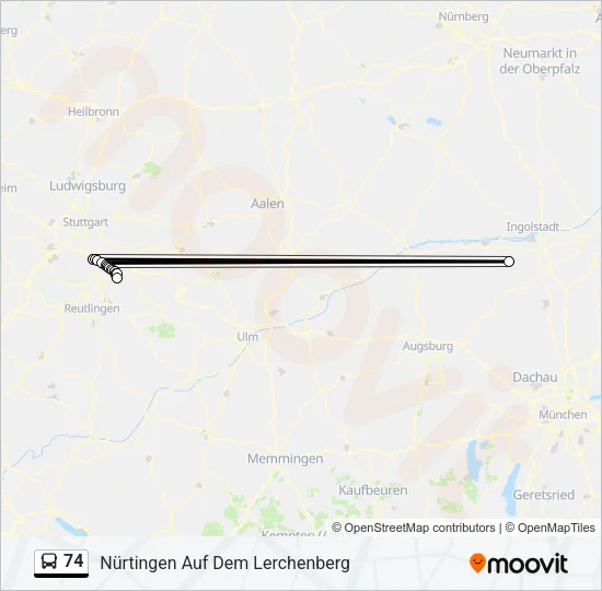 74 Bus Line Map
