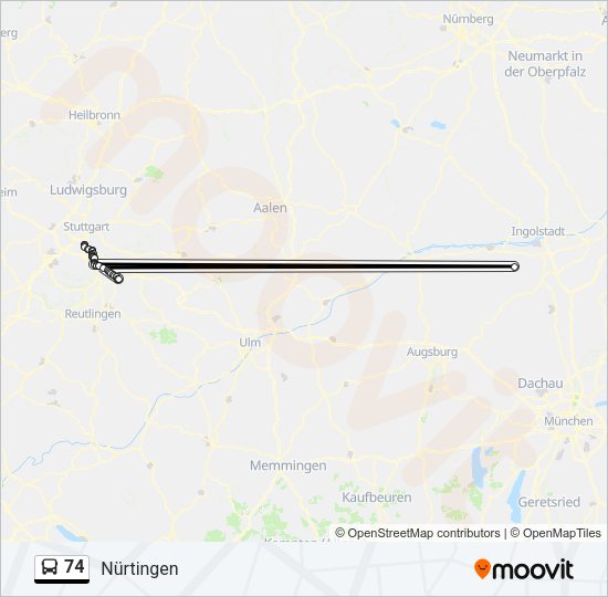 74 Bus Line Map