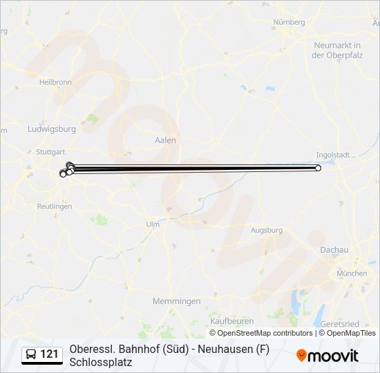 121 Bus Line Map