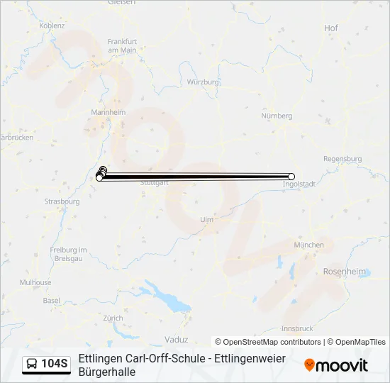 104S Bus Line Map