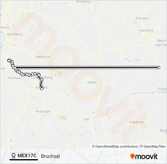MEX17C Train Line Map
