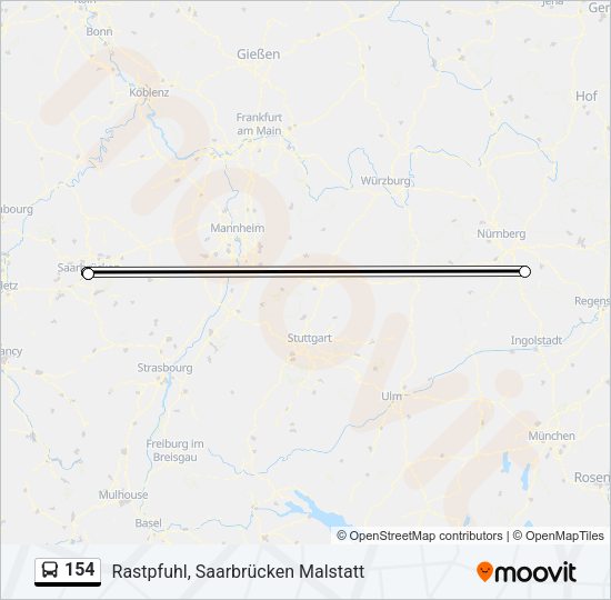 Автобус 154: карта маршрута