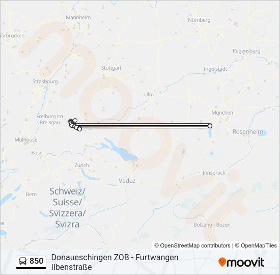 850 Bus Line Map
