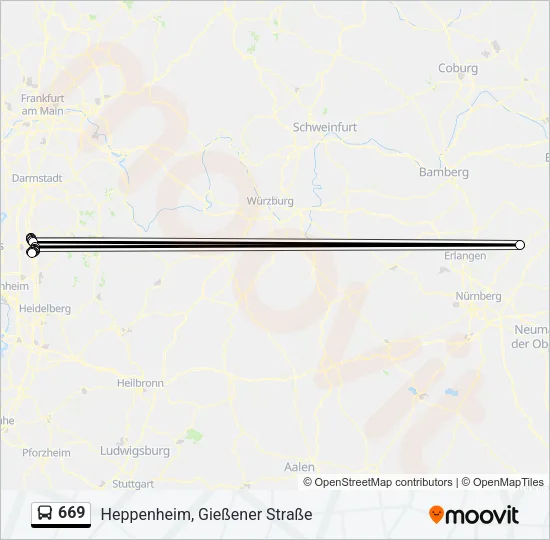 669 Bus Line Map