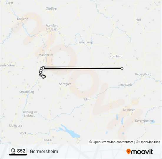 S52 Train Line Map