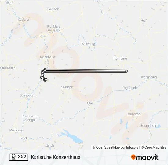 S52 Train Line Map
