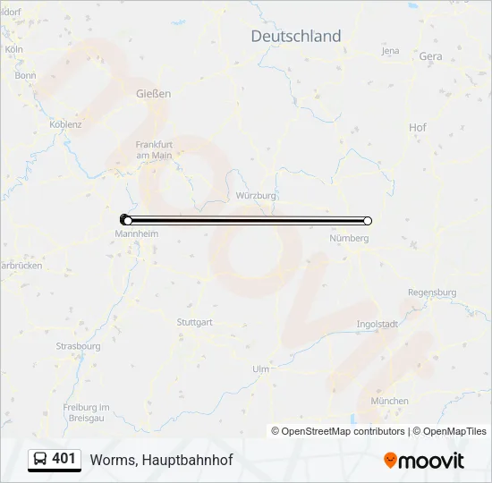401 Bus Line Map