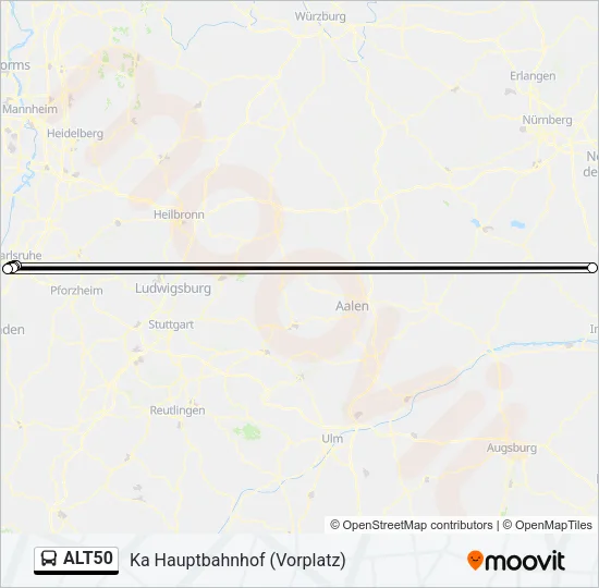 Автобус ALT50: карта маршрута
