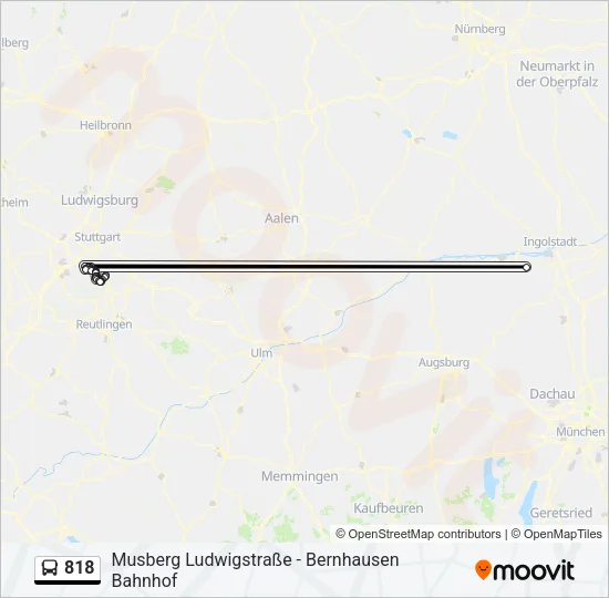 Buslinie 818 Karte