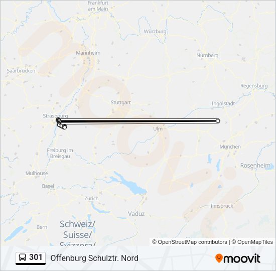 301 Bus Line Map