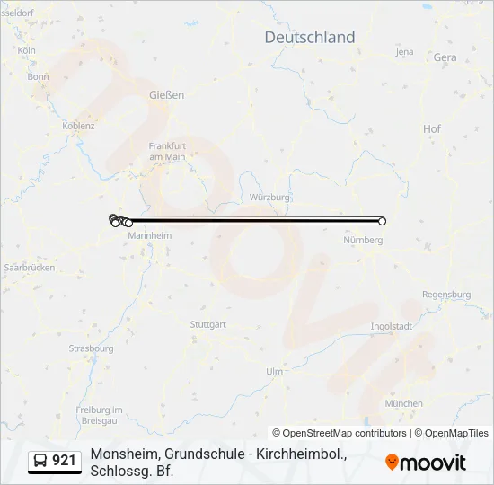 921 Bus Line Map