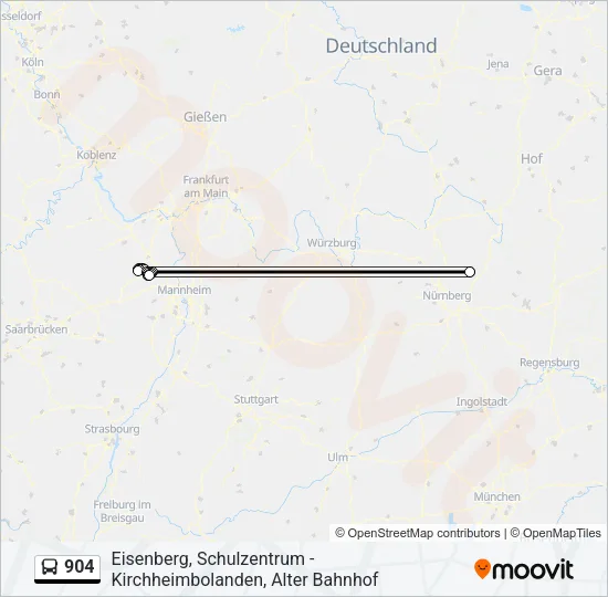 904 Bus Line Map