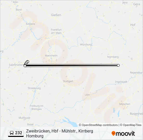 232 Bus Line Map