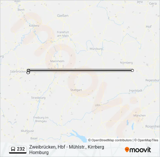 232 Bus Line Map