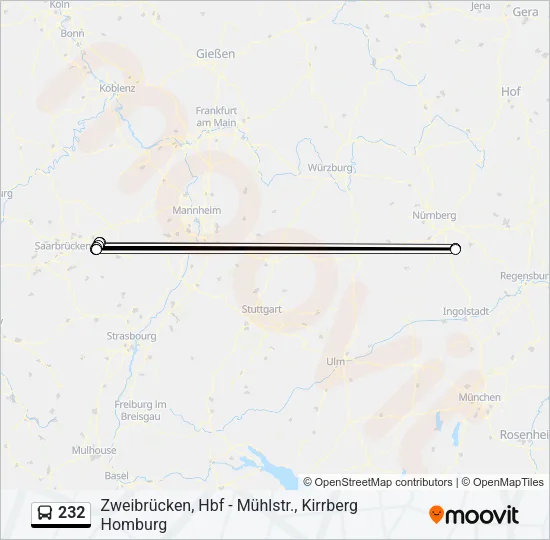 232 Bus Line Map
