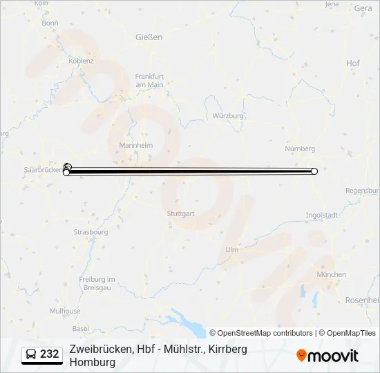 232 Bus Line Map