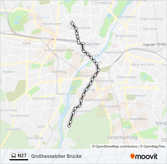 Автобус N27: карта маршрута