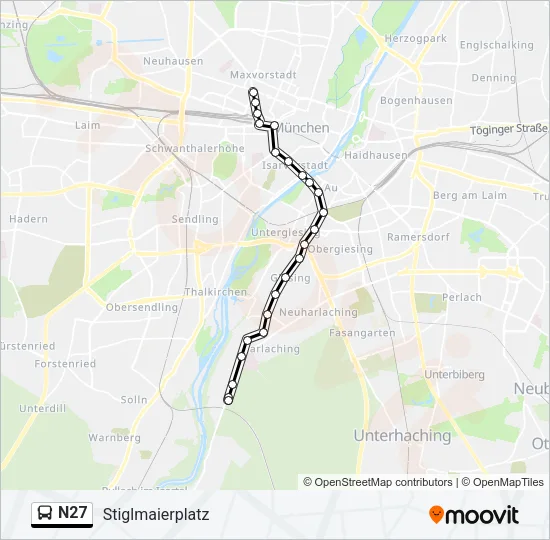 Автобус N27: карта маршрута