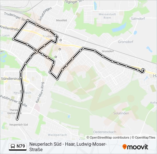 Автобус N79: карта маршрута