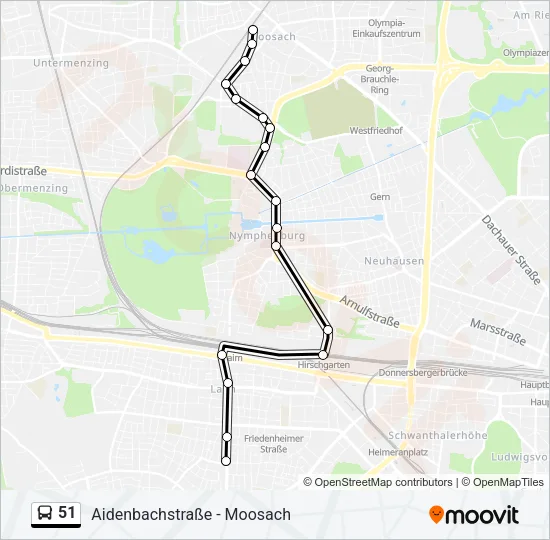 Автобус 51: карта маршрута