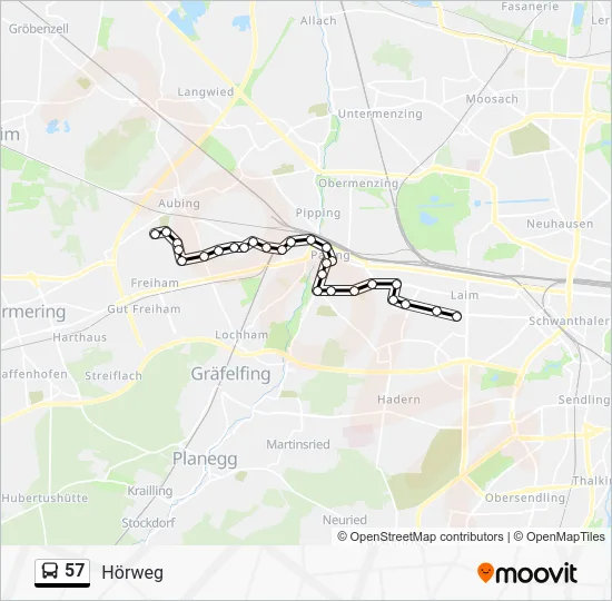 Автобус 57: карта маршрута
