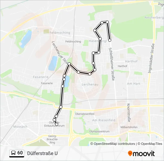 Автобус 60: карта маршрута