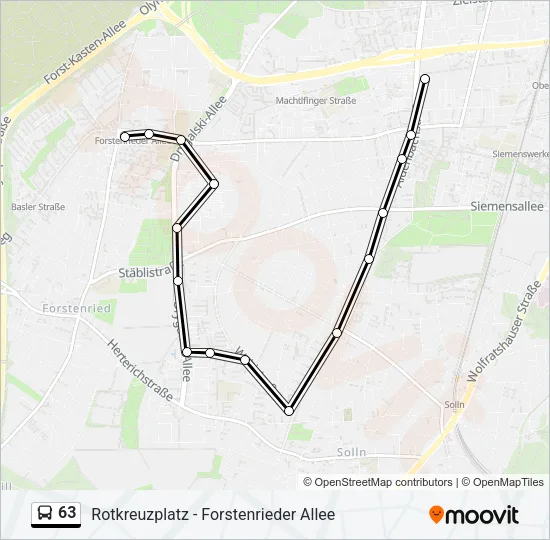 63 Bus Line Map