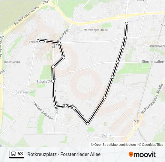 63 Bus Line Map