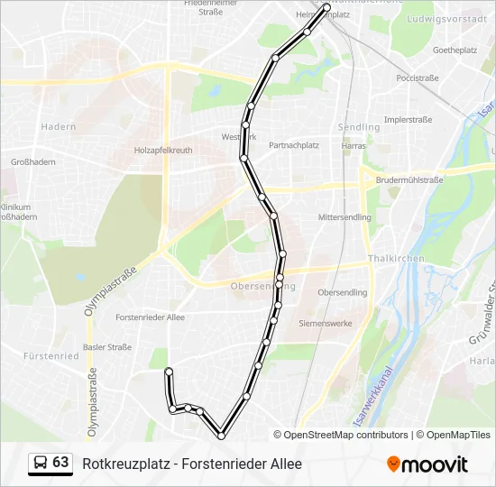 Автобус 63: карта маршрута