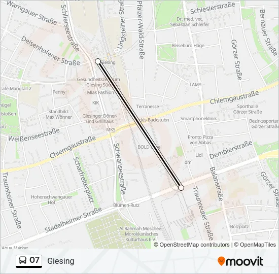 O7 Bus Line Map