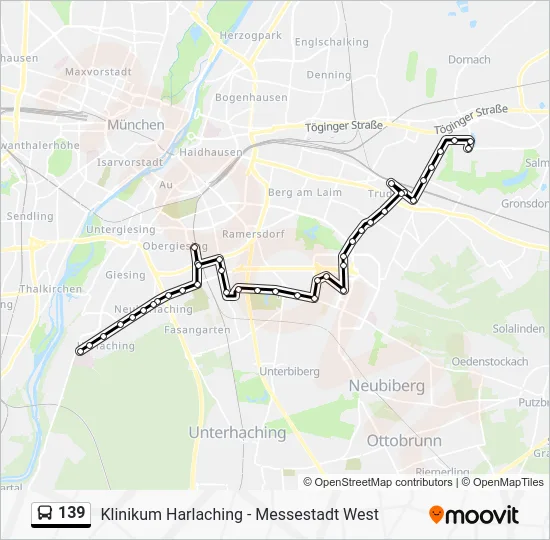 Автобус 139: карта маршрута
