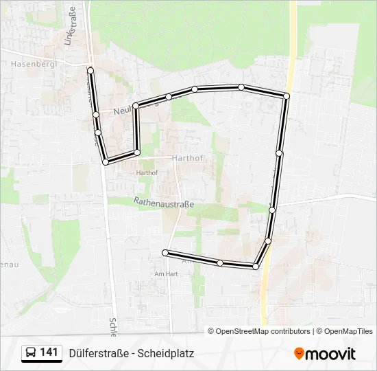 Автобус 141: карта маршрута