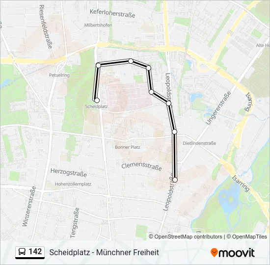 Автобус 142: карта маршрута
