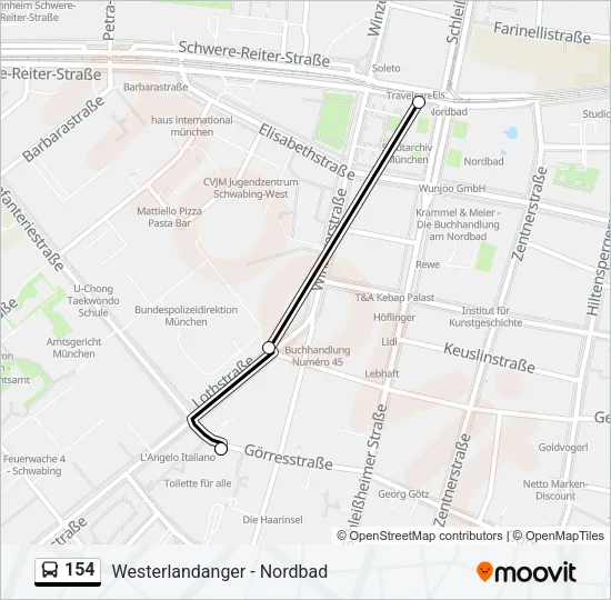 154 Bus Line Map