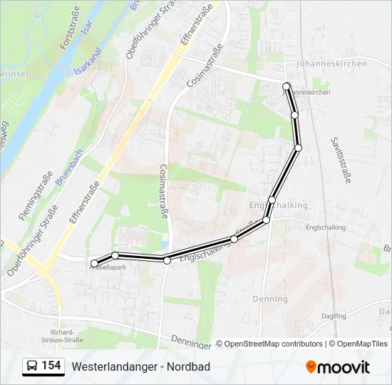 154 Bus Line Map
