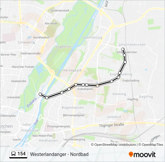 154 Bus Line Map