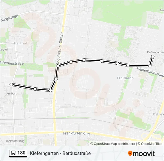Автобус 180: карта маршрута