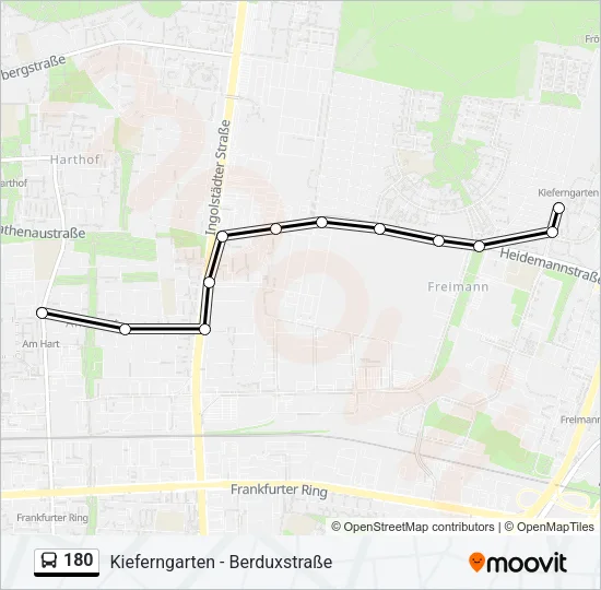 Автобус 180: карта маршрута