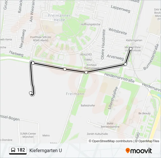 182 Bus Line Map