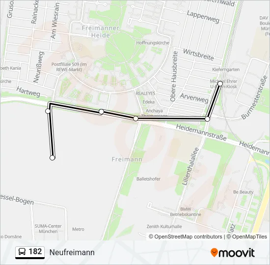 182 Bus Line Map