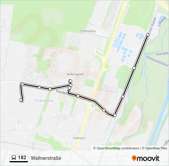 Автобус 182: карта маршрута