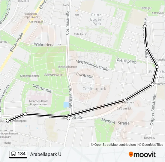 184 Bus Line Map